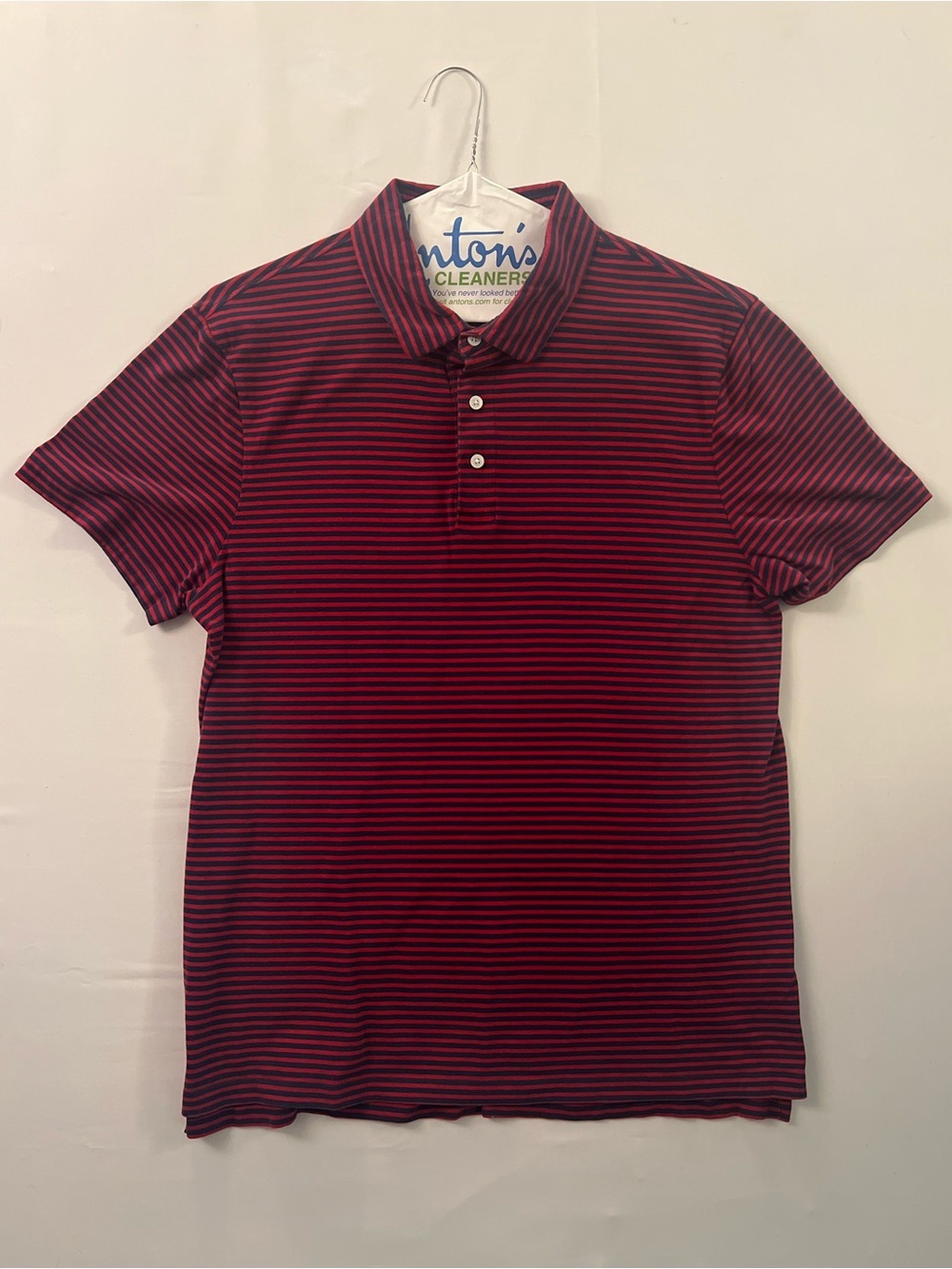 J. Crew Striped Polo in Burgundy and Black